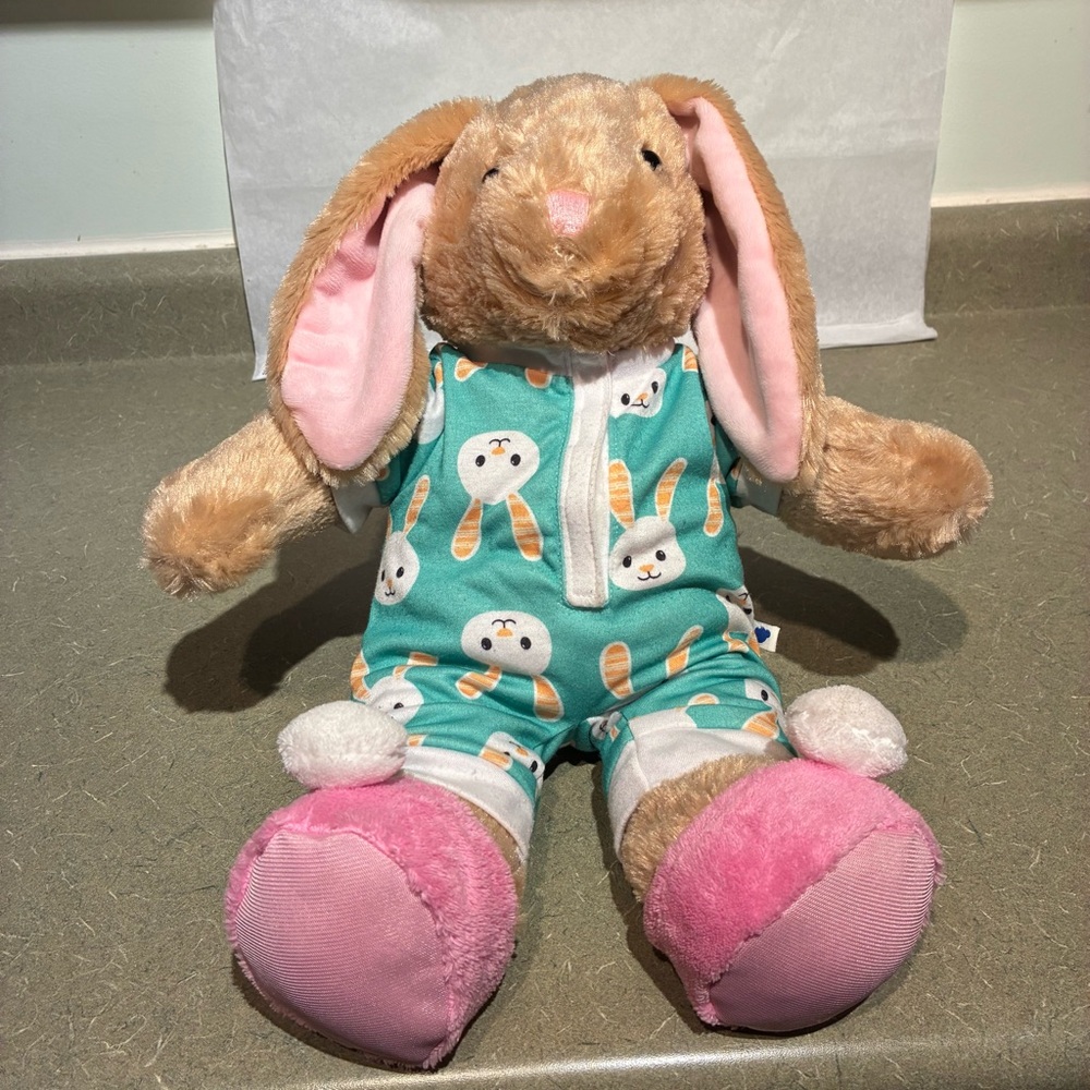 Build-A-Bear Pawlette Bunny Jammies Pom Slippers